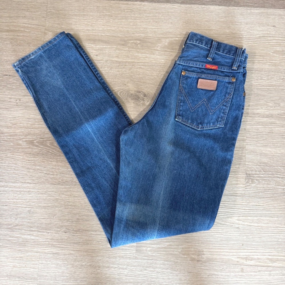 Wrangler 12MWZG Jeans Women 9/10x36 Blue Vintage High Rise Straight Leg USA Made